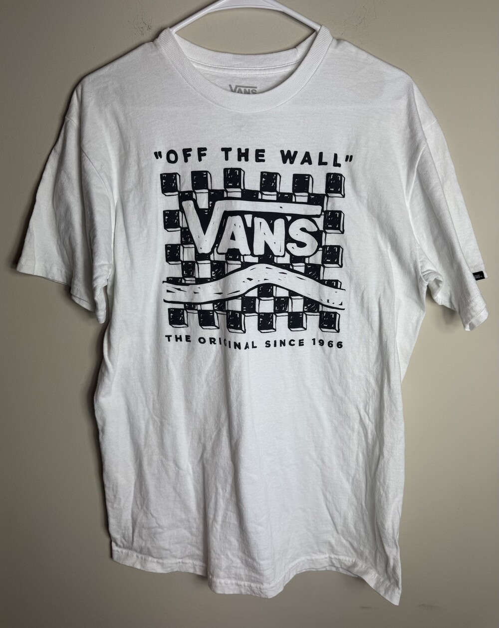 Vans Large White Short Sleeve T-Shirt Off The Wall Logo